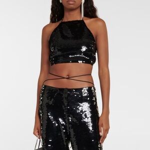 NWT Magda Butrym Elegant Black Sequin Top